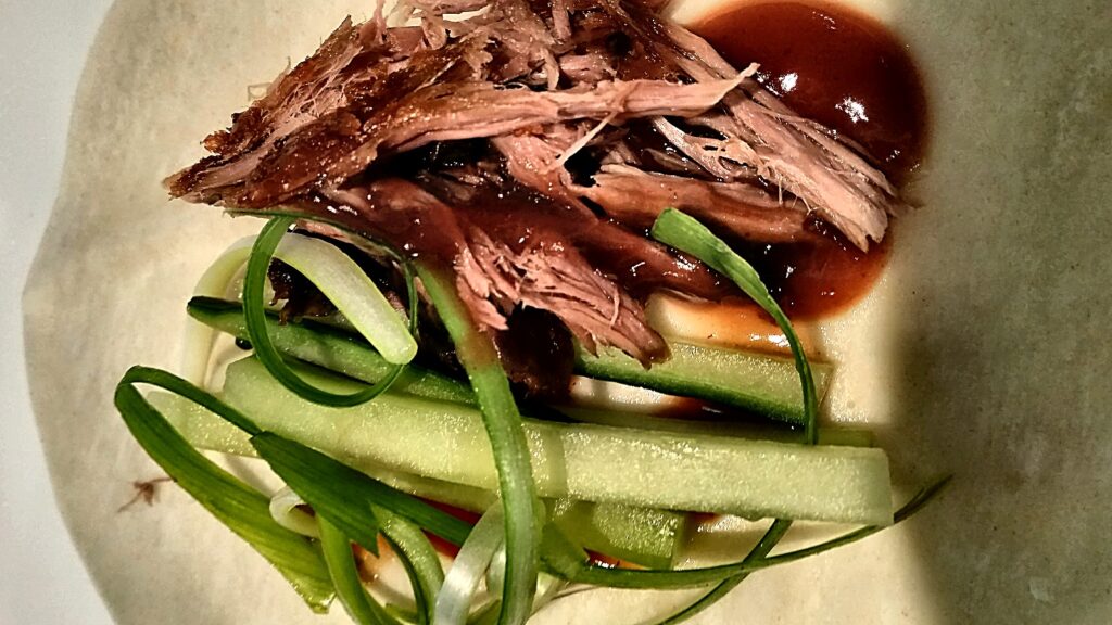 Crispy aromatic duck pancakes